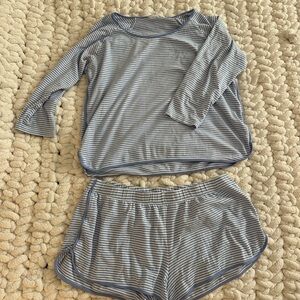 Cozy Blue Striped Women's Pajama Set